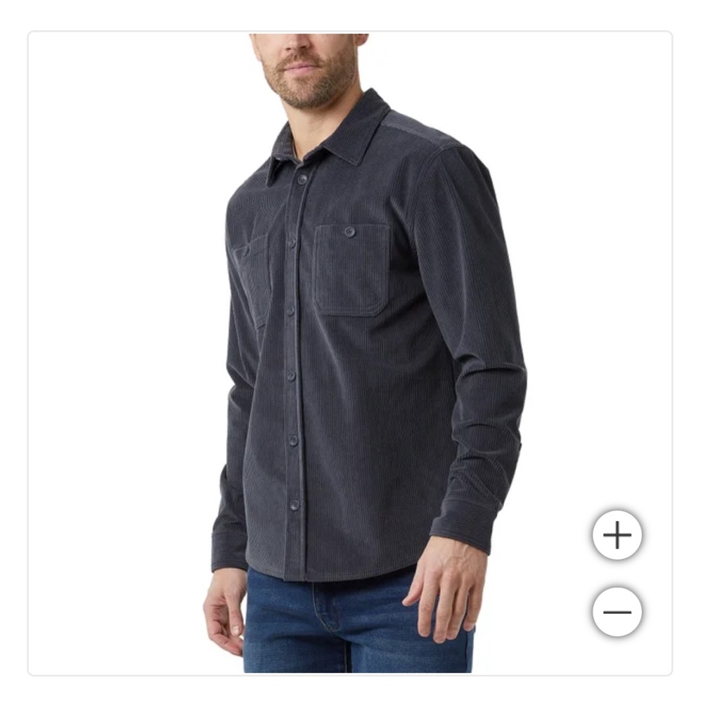 NEW 32 Degrees Men's Casual Button Down Shirt - Dark Blue Gray M - Picture 2 of 14